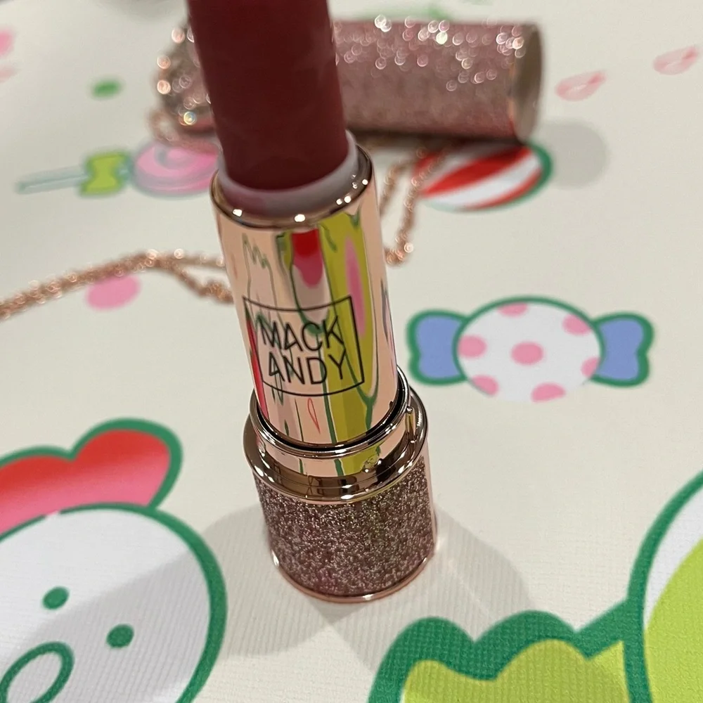 Red Lipstick in a Glittery Pink Tube with a Mirror Heart on Top - NIB - Picture 8 of 16